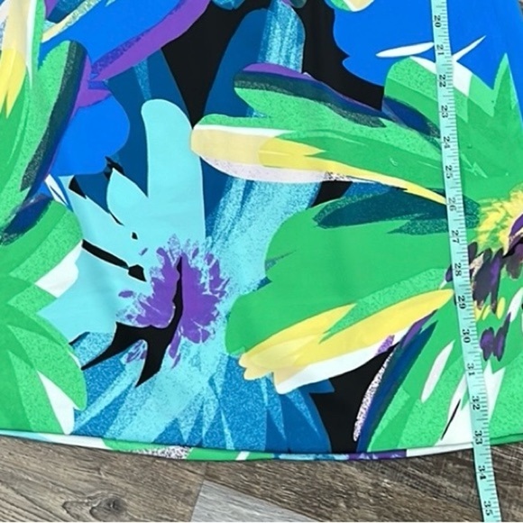 London Times On Off Shoulder Ruffle Multi Floral Tropical Mini Dress Sz 6 Resort - Picture 11 of 15